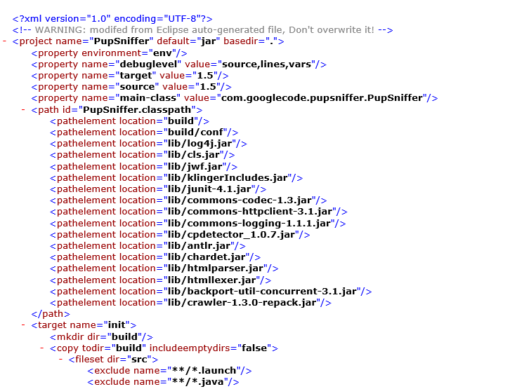 PupSniffer 1.2 : Sample code window