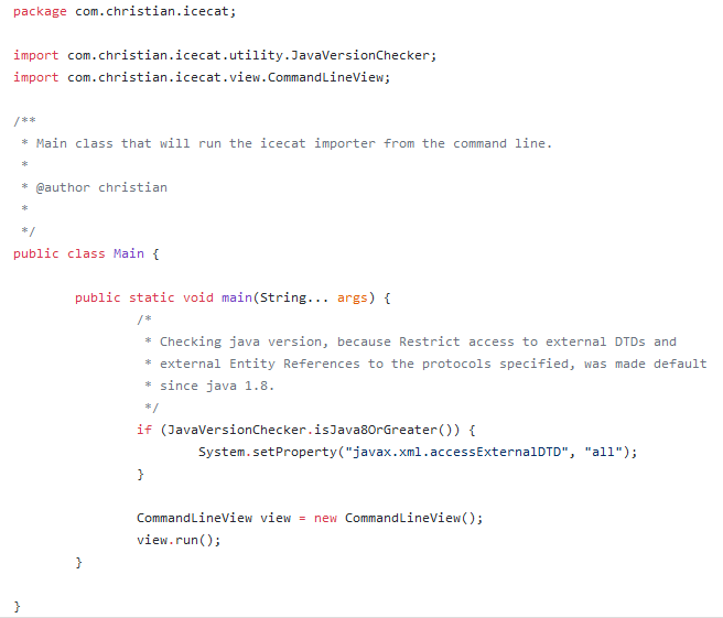 Icecat importer 1.0 : Sample code window