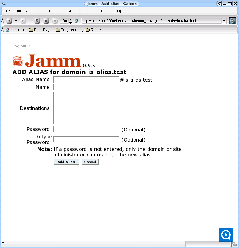 Jamm 0.9 : Main window