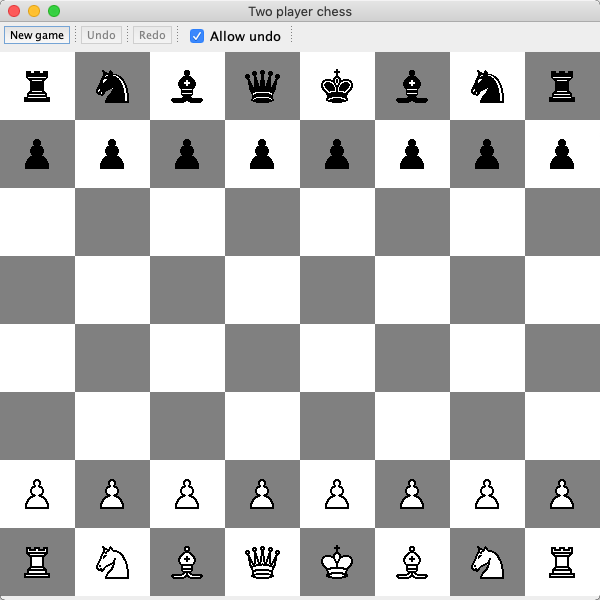 Two Player Chess 1.0 : Main Window