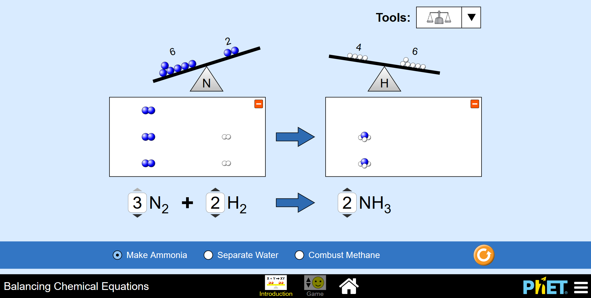 Balancing Chemical Equations 1.1 : Main window