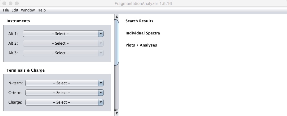 Fragmentation Analyzer 1.5 : Main Window