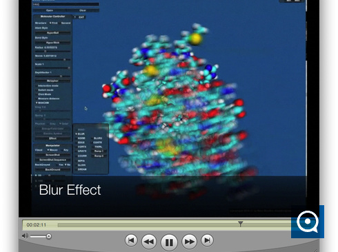 UnityMol 160413 : A screenshot from the UnityMol movie illustrating the blur effect.