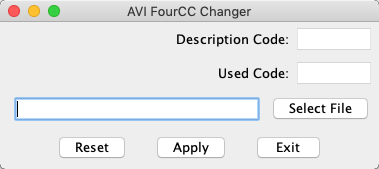 AVI FourCC Changer 0.5 : Main Window