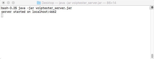 VoIPTester 0.2 : Server Window