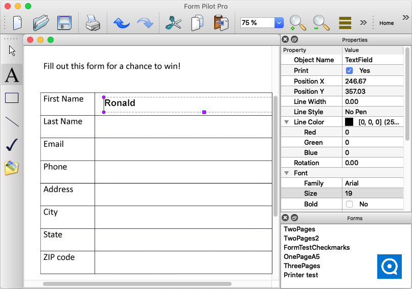 Form Pilot 3.3 : Form Pilot for Mac - screenshot