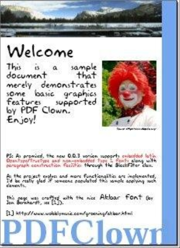 PDF Clown 0.1 : Main Window
