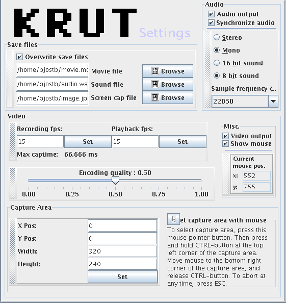 Krut 0.9 : Main Window