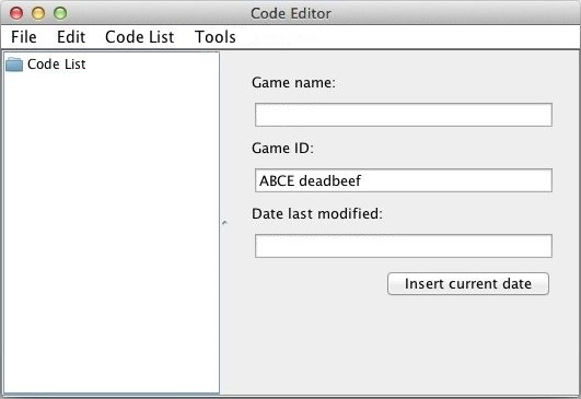 NDS Action Replay XML Code Editor 1.1 : Main image