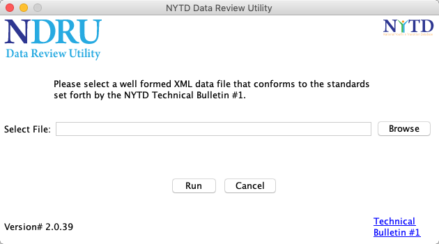 NYTD Data Review Utility 2.0 : Main Window