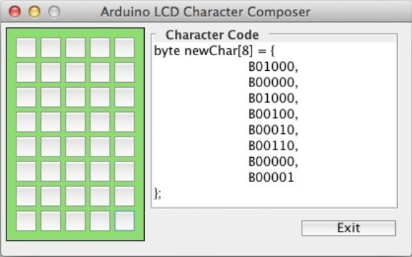 Arduino LCD Character Composer 1.0 : Main Window