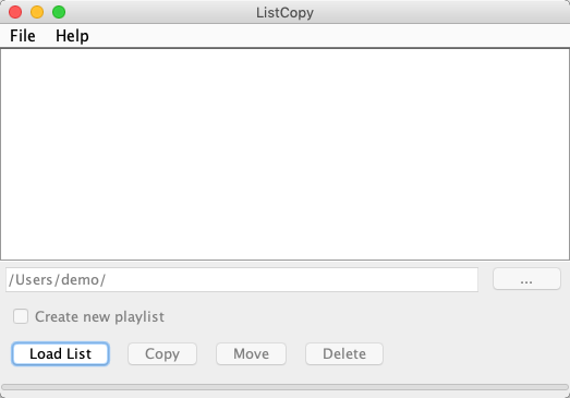 ListCopy 1.1 beta : Main Window