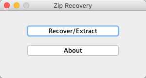 Zip Recovery 1.0 : Main Window