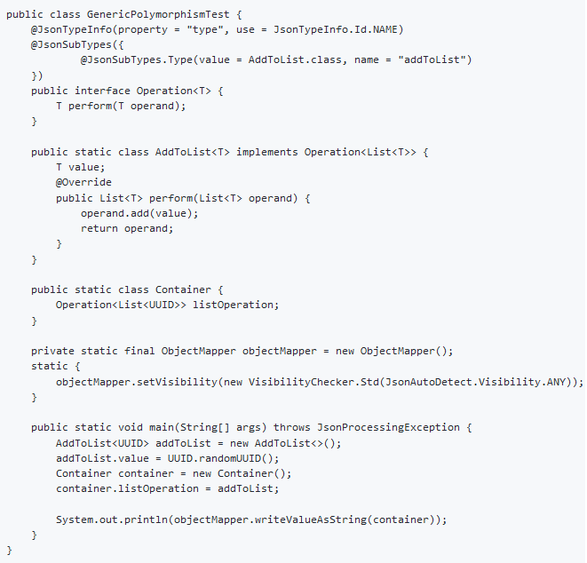 Jackson 2.9 : Sample code window