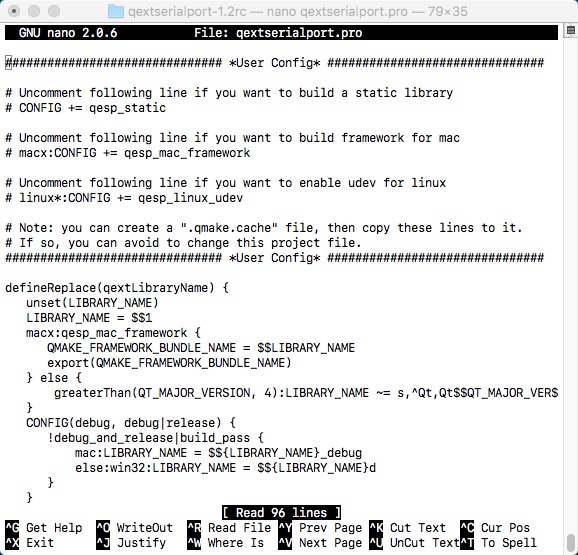 QextSerialPort 1.2 beta : Source Code Window