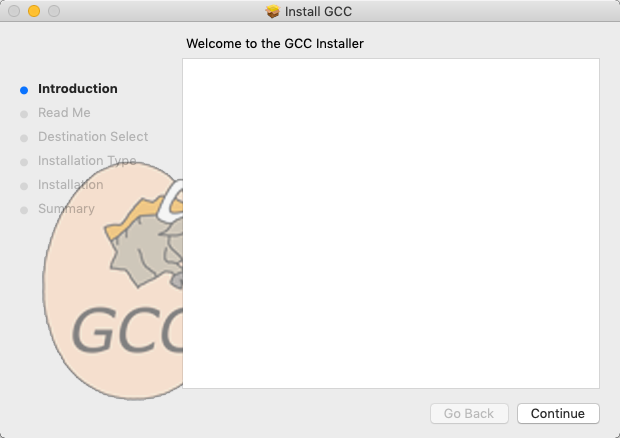 OSX GCC Installer 0.3 : Main Window
