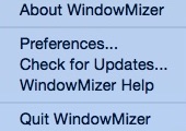WindowMizer 4.4 : Main Menu