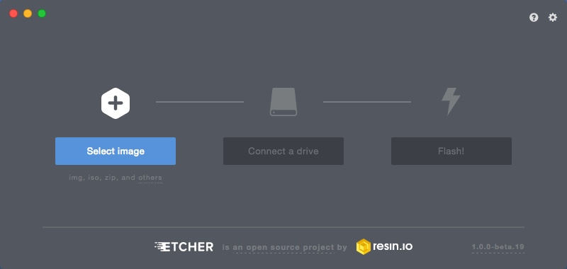 Etcher 1.0 beta : Main Window