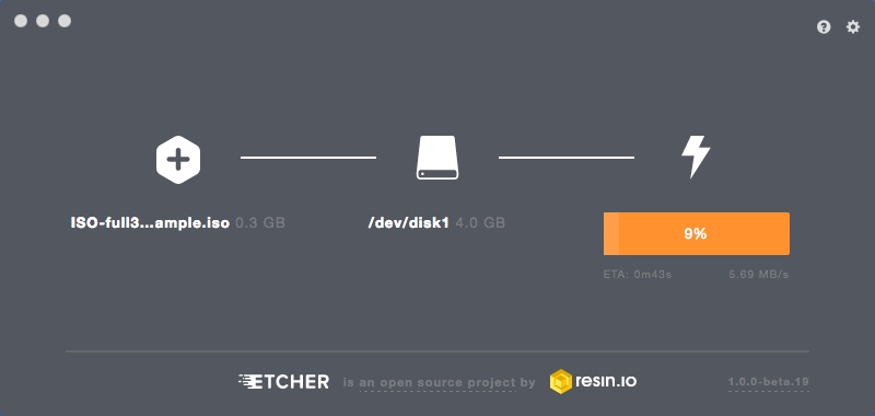Etcher 1.0 beta : Burning Image To USB Drive