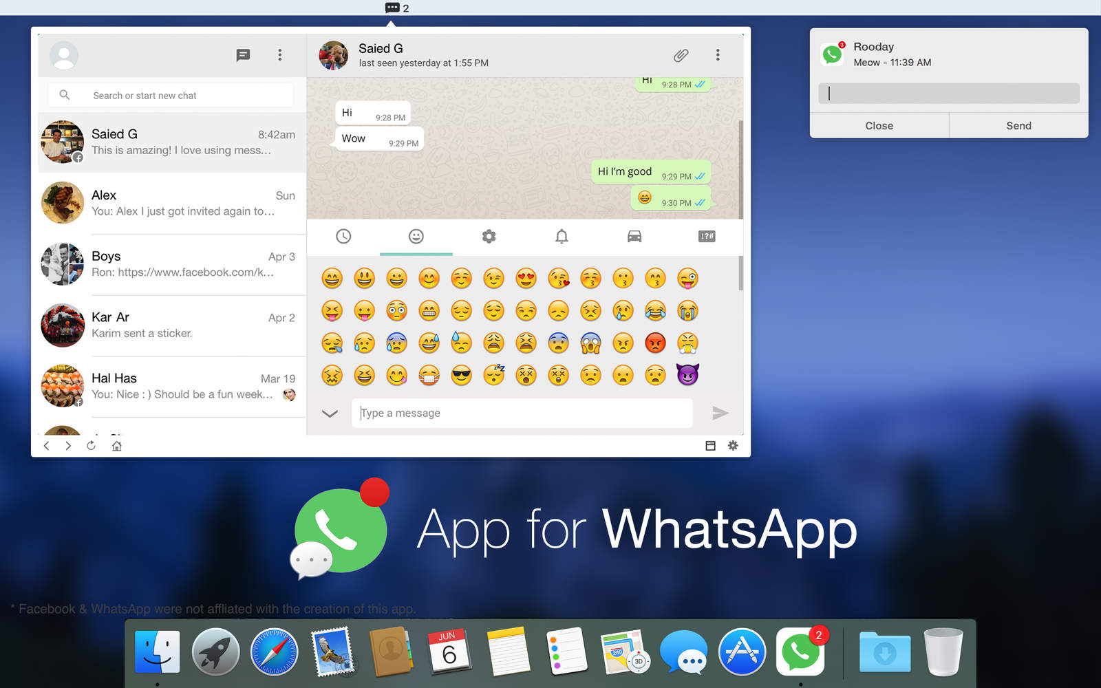 AppChat for WhatsApp 1.0 : Main Window