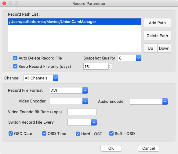 UnionCamManager 1.5 : Record Parameter