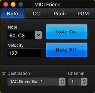 MIDI Friend 1.1 : Main Window