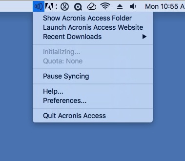 Acronis Access 7.3 : Main window
