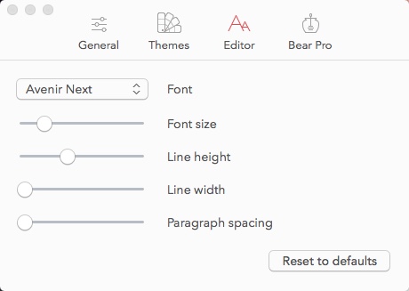 Bear 1.0 : Configuring Editor Settings