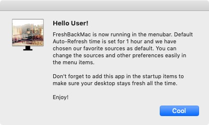 FreshBackMac 1.8 : Welcome Screen 