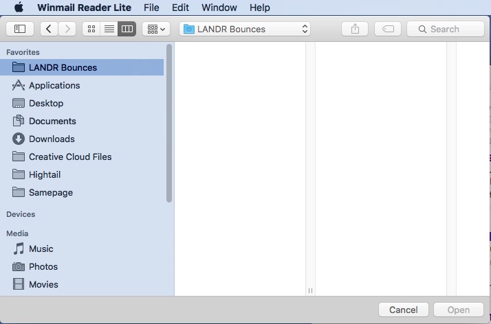 Winmail Reader Lite 2.0 : Main window