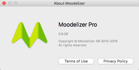 Moodelizer 0.9 : About Window