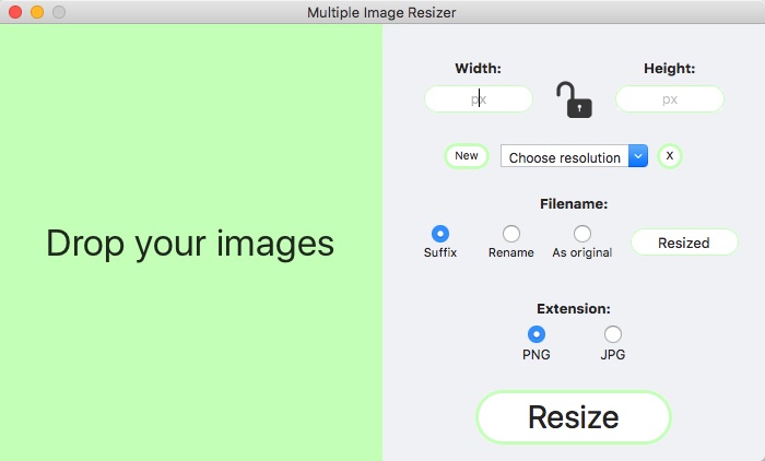 Multiple Image Resizer 1.0 : Main window