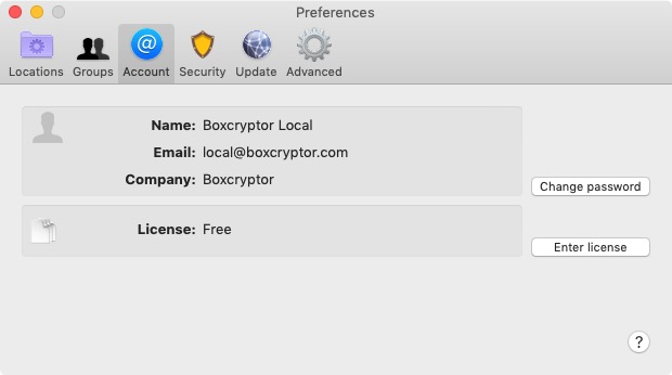 BoxCryptor 2.3 : Account Preferences 