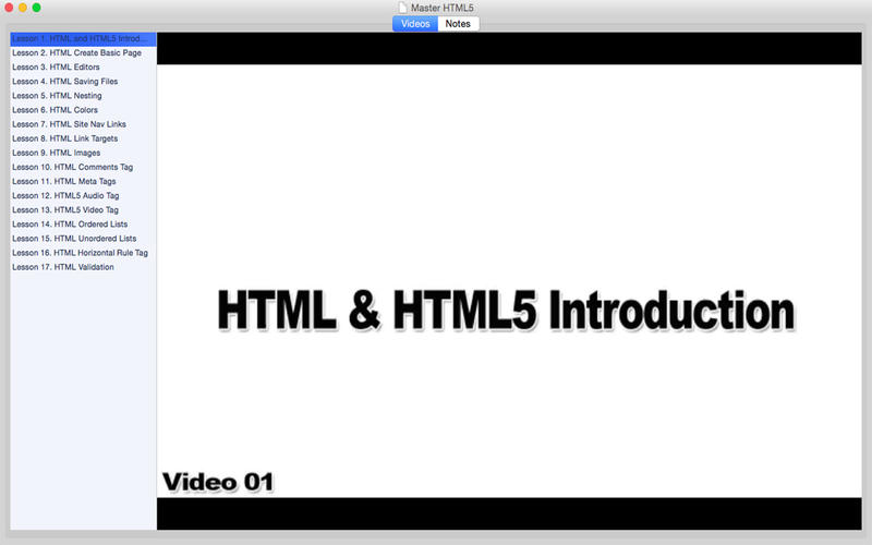 Master HTML5 1.0 : Main window