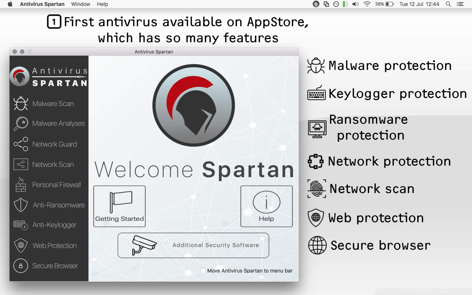 Antivirus Spartan 1.0 : Main Window