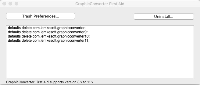 GraphicConverter First Aid 2.3 : Logs