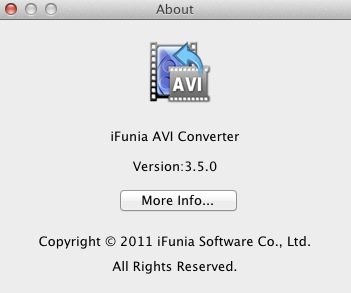 iFunia AVI Converter 3.5 : About window