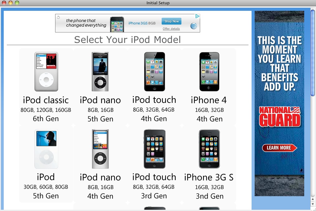 Videora iPod touch Converter 6.0 : Select model
