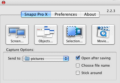 Snapz Pro X 2.2 : Main Window
