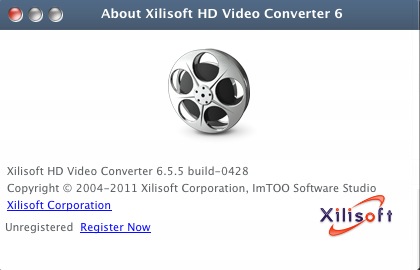 Xilisoft HD Video Converter 1.0 : About window