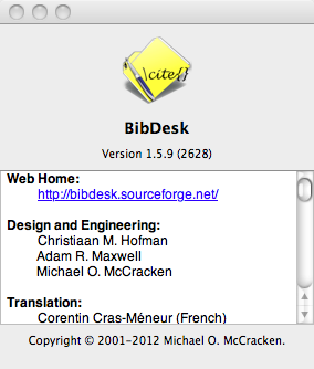 BibDesk 1.5 : Program version