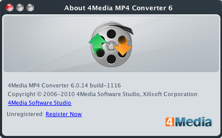 4Media MP4 Converter : About window