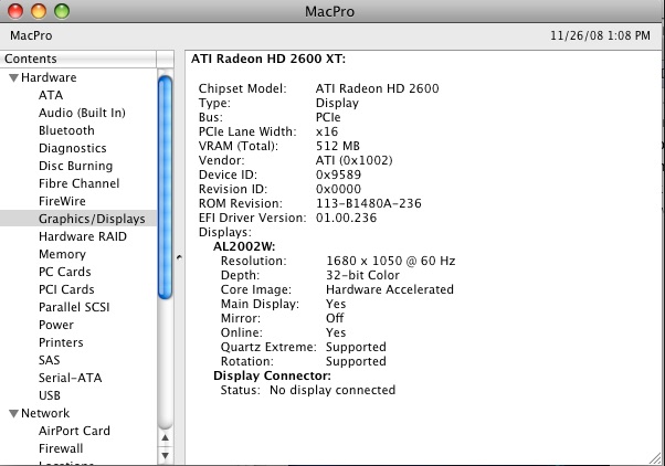 iMac Graphics Firmware Update 1.0 : Main window