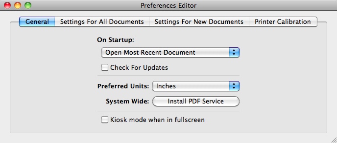 PDFClerk Pro 3.1 : Settings Window