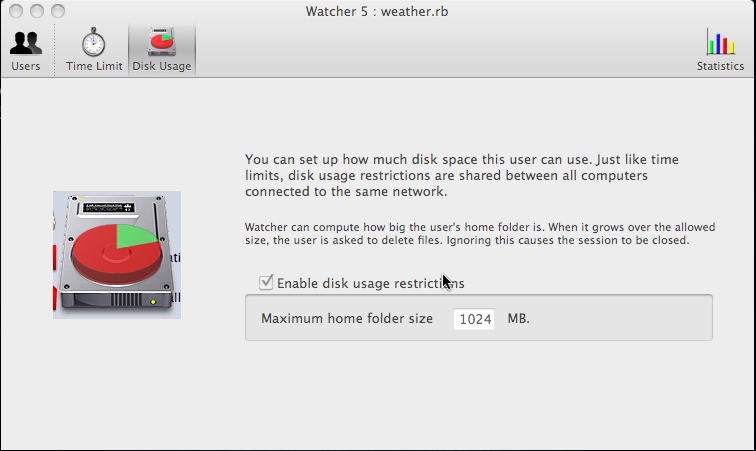 Watcher 5.4 : Disk Usage