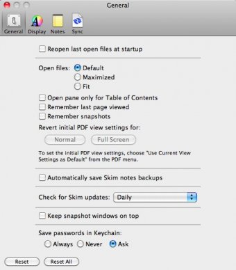 Settings Window