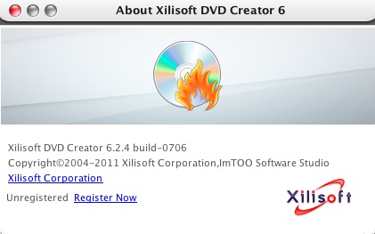 Xilisoft DVD Creator 6.2 : About window