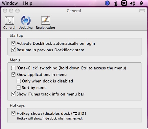 DockBlock 1.2 : Main window