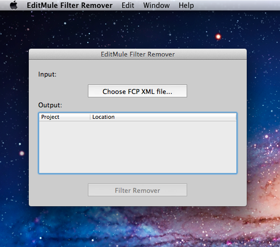 EditMule Filter Remover Demo 2.0 : Main window