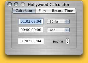 Hollywood Calculator 1.0 : Main window